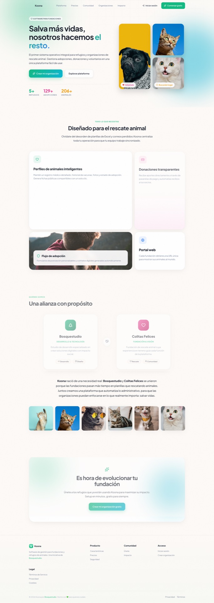 Homepage de koona.cl — Salva más vidas, nosotros hacemos el resto